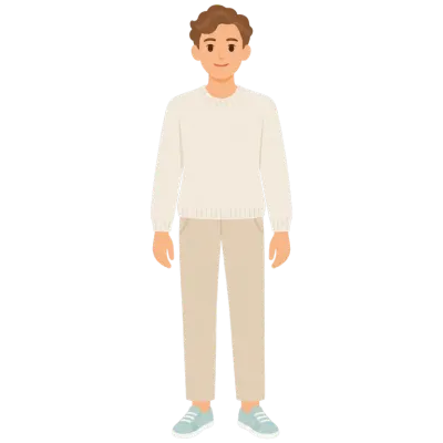 Illustration d'un jeune homme, le personnage Copain.